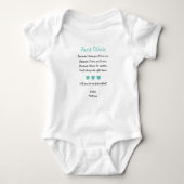 Turquoise Hearts Will You Be My Godmother Proposal Baby Bodysuit (Front)