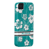 Turquoise Hibiscus Case-Mate ID™ Apple 4/4S Cover (Back/Right)