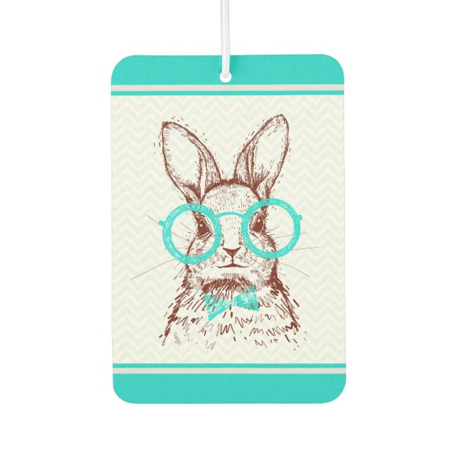 Turquoise Hipster Easter Bunny | Holidays Air Freshener (Front)