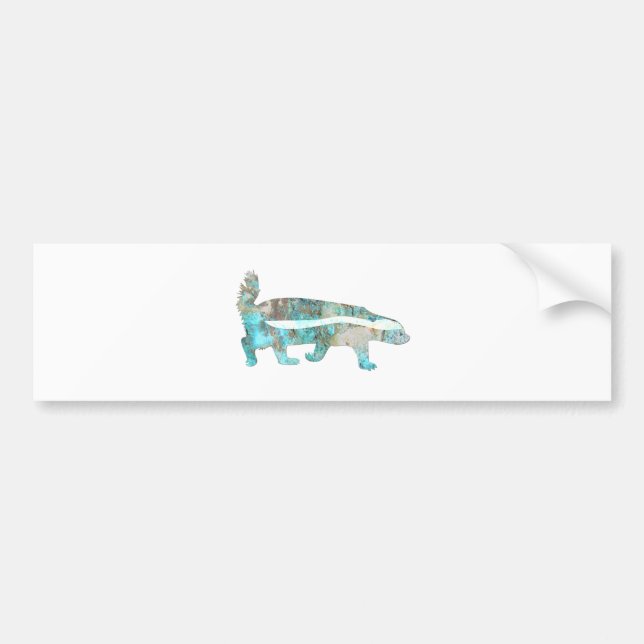 Turquoise Honey Badger Bumper Sticker (Front)
