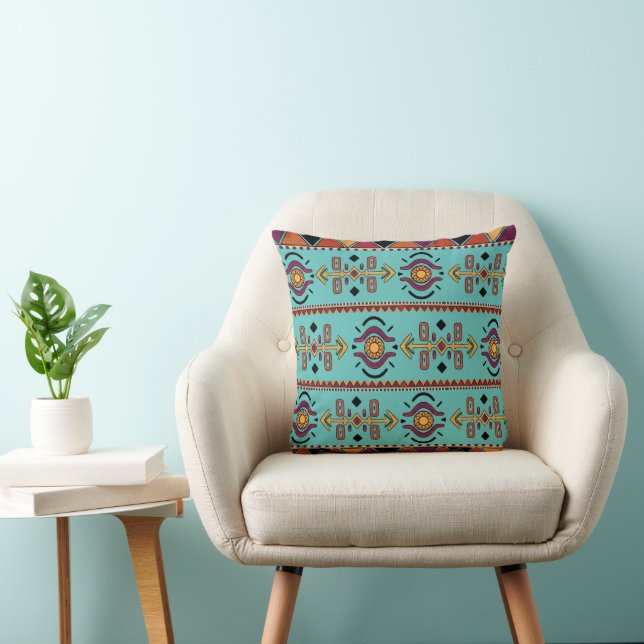 Turquoise Horizon Throw Pillow (Chair)
