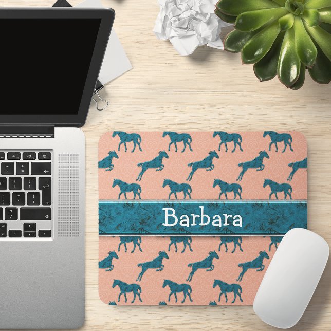 Turquoise Horse Personalized Mouse Pad (Creator Uploaded)