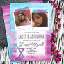 Turquoise, Hot Pink, Blue Glitter B'nai Mitzvah Invitation