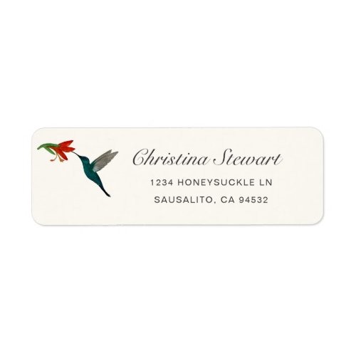 Turquoise Hummingbird Return Address Label