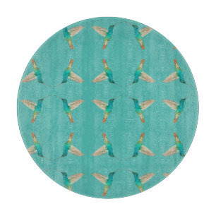 Turquoise Hummingbirds Cutting Board