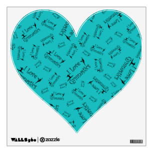 Turquoise I love gymnastics Wall Sticker