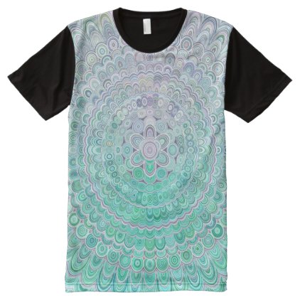 Turquoise Ice Flower Mandala All-Over-Print Shirt