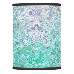 Turquoise Ice Flower Mandala Lamp Shade