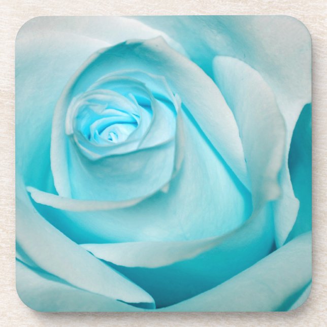 Turquoise Ice Rose Coaster (Front)