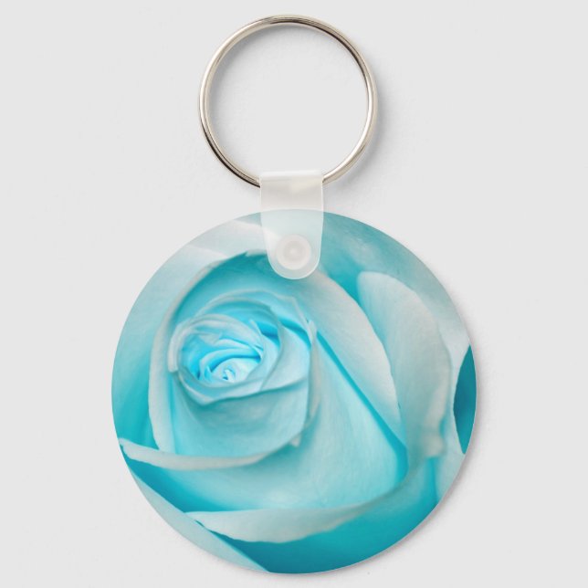 Turquoise Ice Rose Keychain (Front)