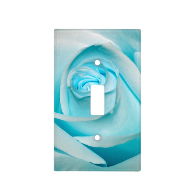 Turquoise Ice Rose Light Switch Cover (Front)