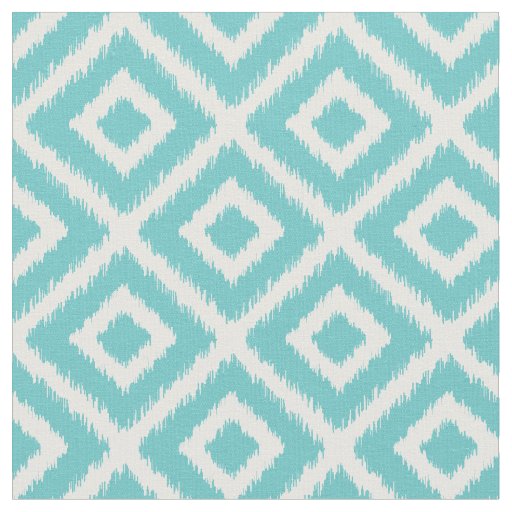 Turquoise Ikat Diamonds Fabric