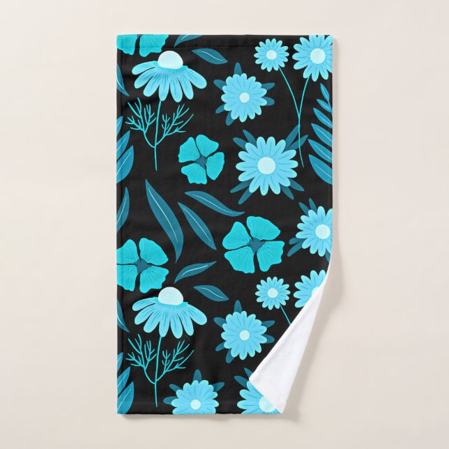 Turquoise in bloom hand towel  (Hand Towel)