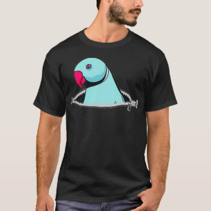 Turquoise Indian Ringneck Parrot In Pocket Indian T-Shirt