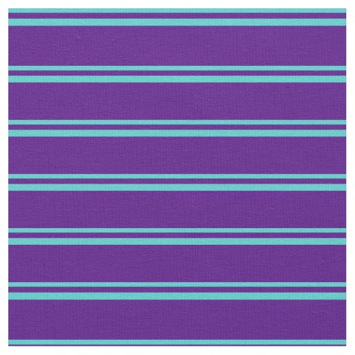 Turquoise & Indigo Lines/Stripes Pattern Fabric