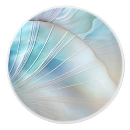 Turquoise Iridescent Holographic Shells Ceramic Knob
