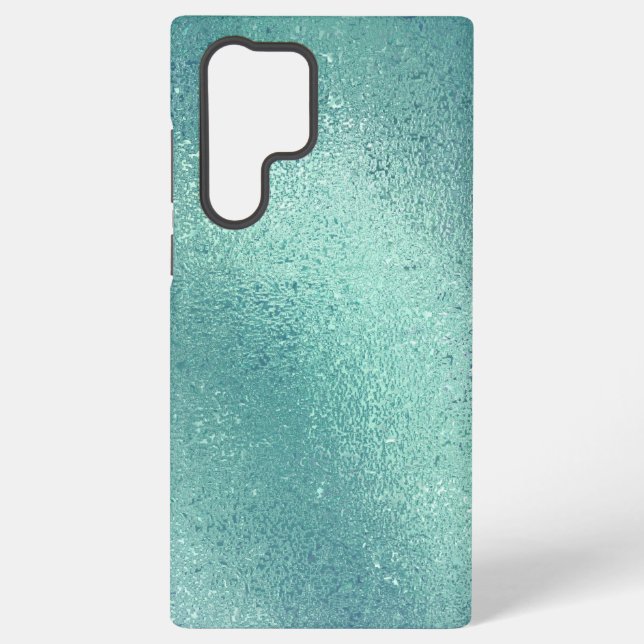 Turquoise iridescent texture background samsung galaxy case (Back)