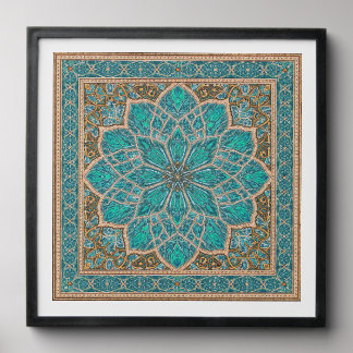 Turquoise Islamic Geometric Mosaic  Peel And Stick Photo Tile