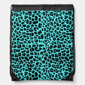 Turquoise Jaguar Animal Print Backpack