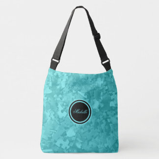 Turquoise Jigsaw Puzzles Add Name or Monogram Crossbody Bag