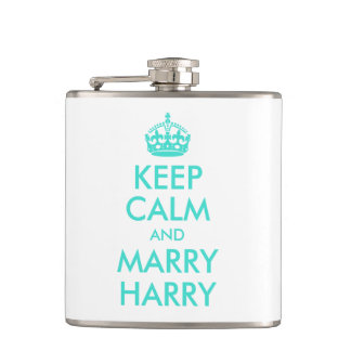 Turquoise Keep Calm and Marry Harry Flask