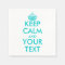 Turquoise keep calm napkins | Customize template