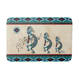 Turquoise Kokopelli Bath Mat