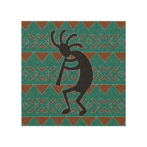 Turquoise Kokopelli Rustic Southwest Wood Wall Decor