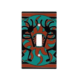 BROWN KOKOPELLI ON WHITE SOUTHWEST HOME DECOR LIGHT SWITCH PLATES OR OUTLETS 