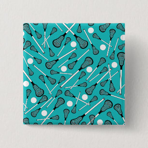 Turquoise lacrosse sticks pattern button