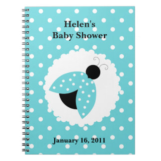 Turquoise Ladybug Baby Shower Notebook
