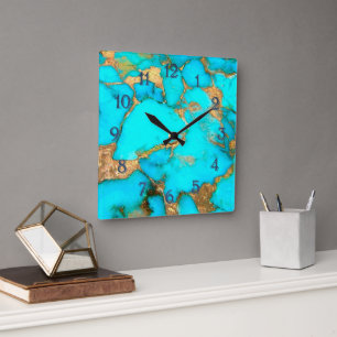 turquoise large clock