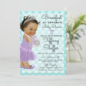 Turquoise & Lavender Baby Shower Invitation (Standing Front)