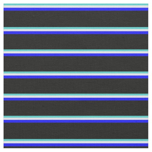 Turquoise, Lavender, Blue & Black Colored Pattern Fabric