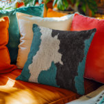 Turquoise Leather Cow Spotted Hide Image of Fur Throw Pillow<br><div class="desc">The fur and leather are a printed image and not faux fur. This design may be personalized by choosing the Edit Design option. You may also transfer onto other items. Contact me at colorflowcreations@gmail.com or use the chat option at the top of the page if you wish to have this...</div>