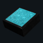 Turquoise Leather Look Embossed  Retro Flowers Keepsake Box<br><div class="desc">Turquoise-blue natural fox leather look embossed flower. Not real or imitation leather but image of it. Embossed look is photoshop effect. Design is available e on other products and can be requested on any product offered by Zazzle.</div>