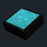 Turquoise Leather Look Embossed  Retro Flowers Keepsake Box<br><div class="desc">Turquoise-blue natural fox leather look embossed flower. Not real or imitation leather but image of it. Embossed look is photoshop effect. Design is available e on other products and can be requested on any product offered by Zazzle.</div>