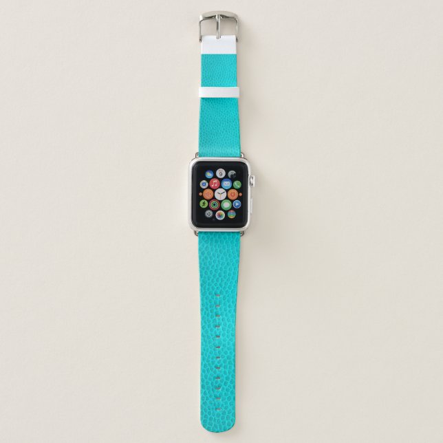 Turquoise leather skin texture skin apple watch band (Front)