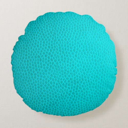 Turquoise leather skin texture skin round pillow