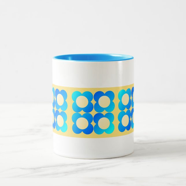 Turquoise Lemon floral mug (Center)