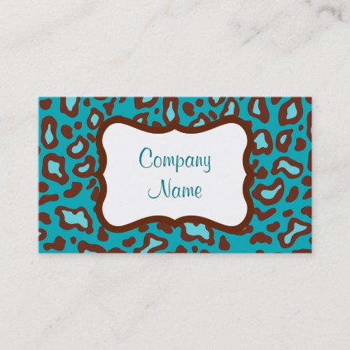 Turquoise Leopard Business Card