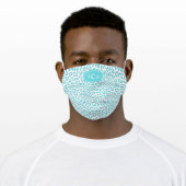 Turquoise Leopard Pattern 3 Initial Monogram Adult Cloth Face Mask (Worn)