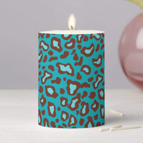 Turquoise Leopard Print Candle 