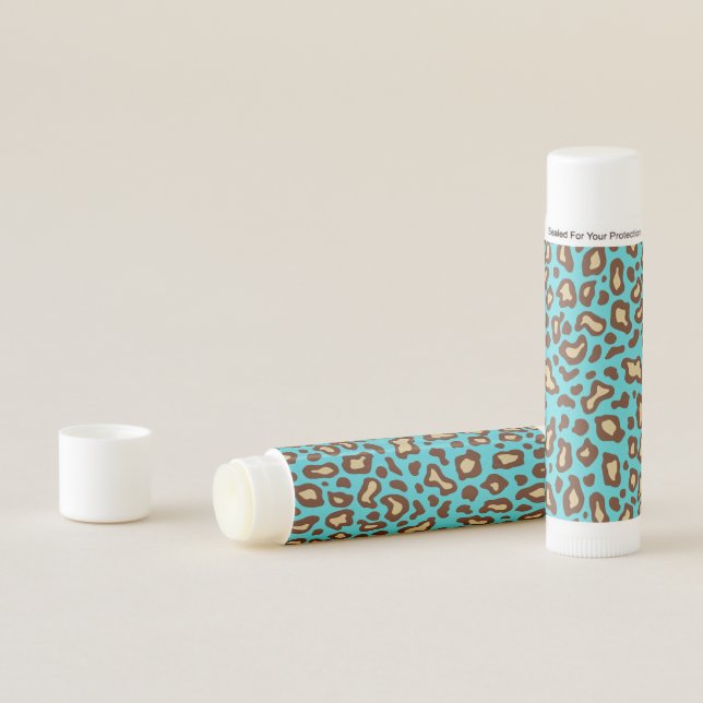 Turquoise Leopard Print Lip Balm Gift (In Situ)