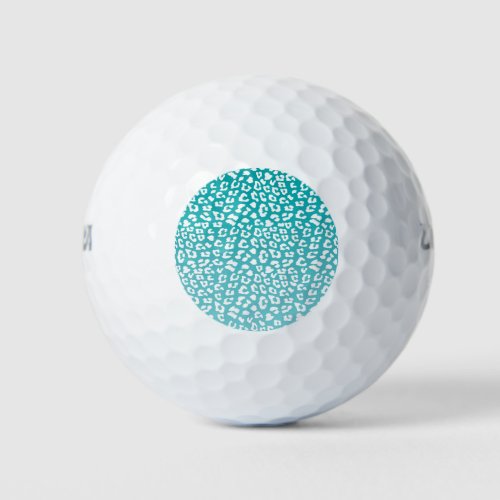 Turquoise Leopard Print Pattern Golf Balls