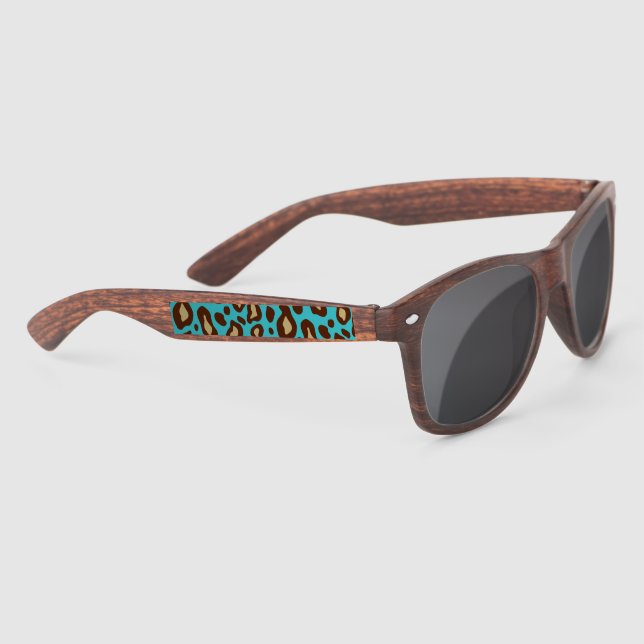 Turquoise Leopard Print Sunglasses  (Right)