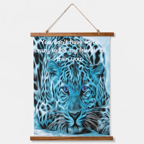 Turquoise Leopard With Blue Eyes  Hanging Tapestry