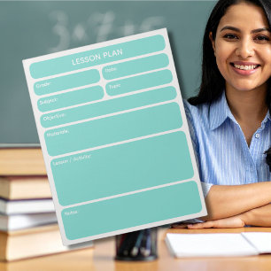 Turquoise Lesson Planner Pad
