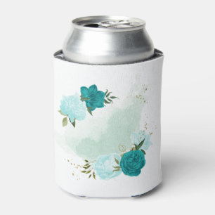 turquoise light blue flowers can cooler