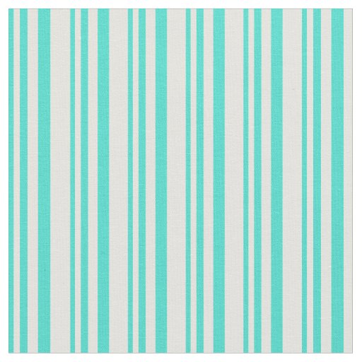Turquoise & Light Yellow Stripes Pattern Fabric
